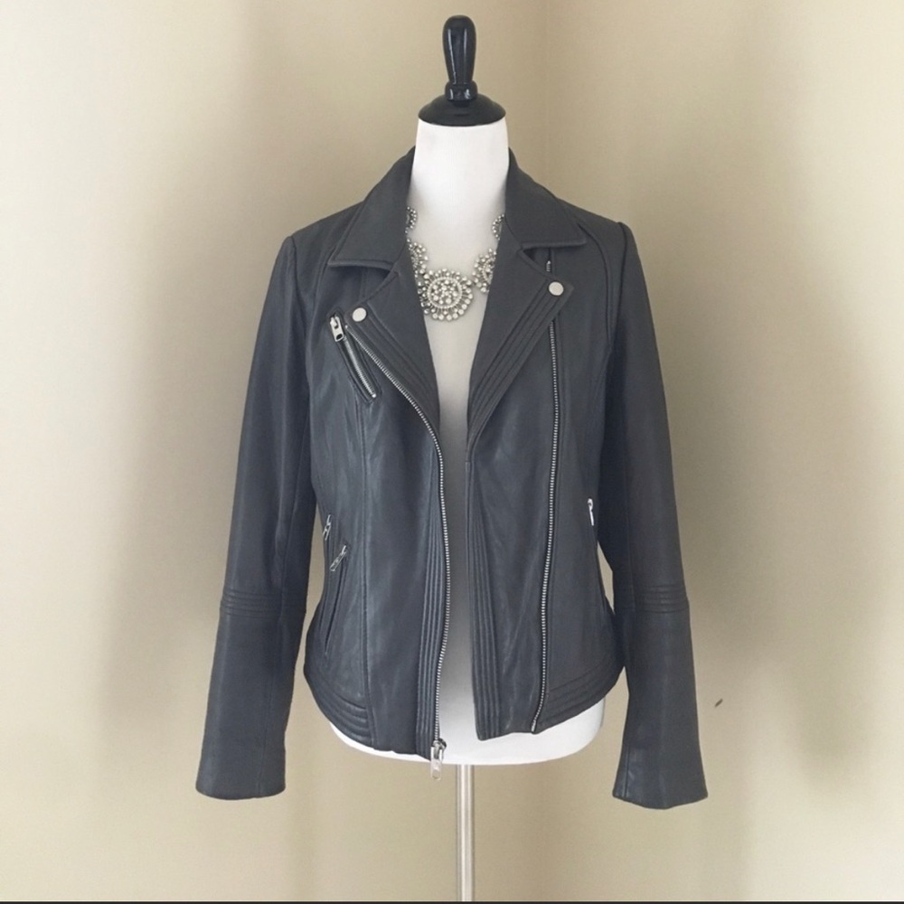 Michael Kors leather moto jacket